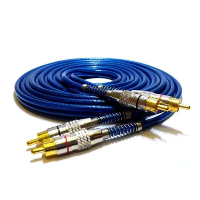 Cabo Rca 2+2 Automotivo 5 Metros Azul Cristal 018-0426