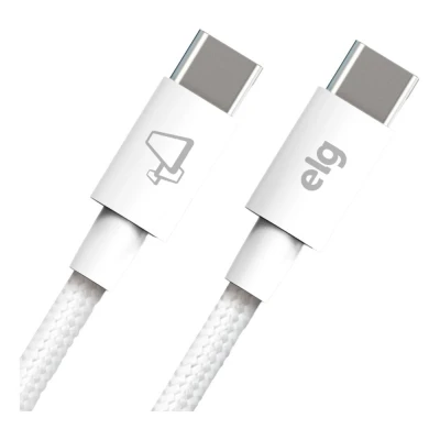 Cabo USB Tipo C para Tipo C 60W 2m Branco ElG Novo
