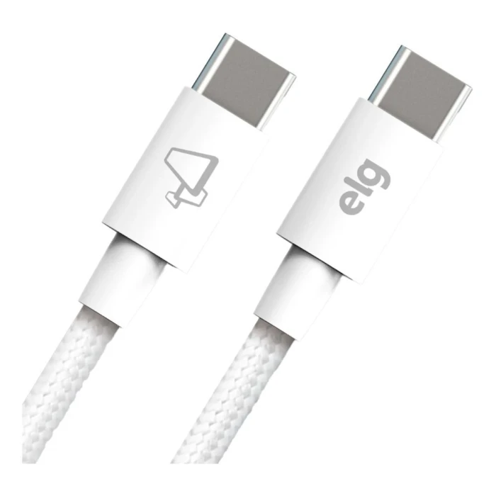 Cabo USB Tipo C para Tipo C 60W 2m Branco ElG Novo