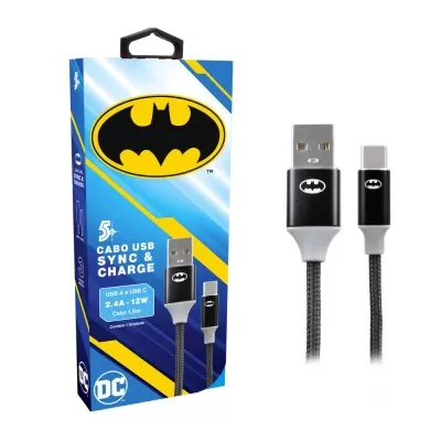 Cabo Usb P/ Usb-C 1,5M 12W Batman Novo