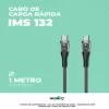 Cabo Usb Tipo C Para Tipo C Com Carga Rápida 1M 60W Preto