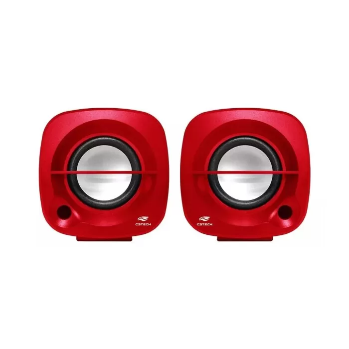 Caixa De Som Speaker 2.0 Cor Vermelha 3w C3Tech SP 303