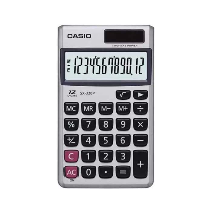 Calculadora De Bolsa Casio Sx-320P-W-Dp Prata Novo
