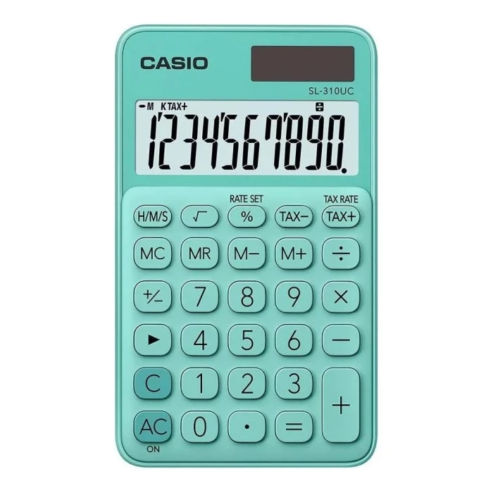 Calculadora De Bolso 10 Dígitos Cor Verde Água Casio