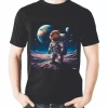 Camiseta Masculina Capivara Astronauta Cor Preta Tam M