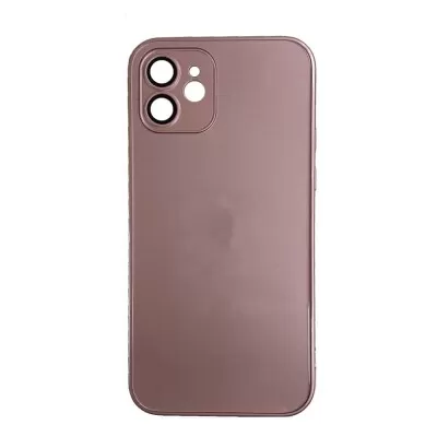 Capa De Vidro Fosco Rosa Compatível Com Iphone 12