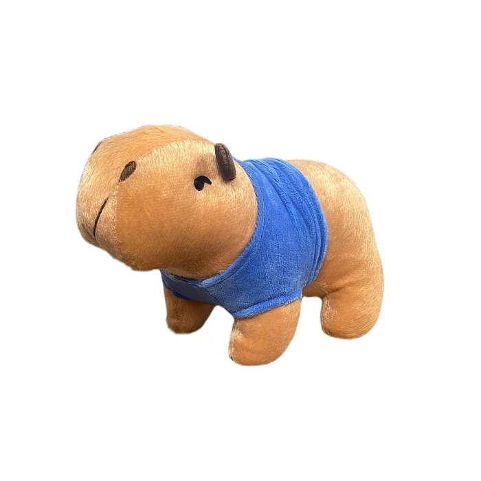 Capivara De Pelúcia Com Roupa Azul Agenor Tam P Mury Baby