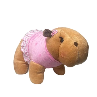 Capivara De Pelúcia Com Vestido Rosa Filó Tam P Mury Baby