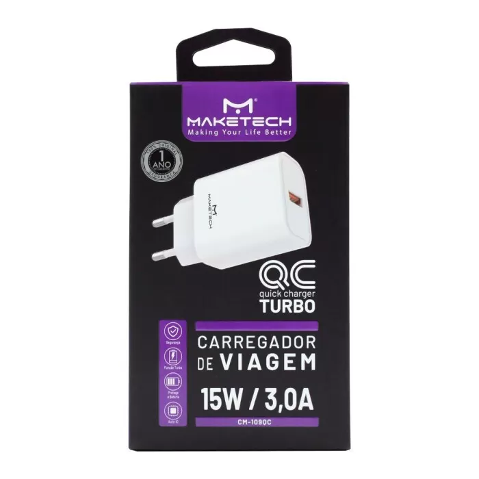 Carregador 15W 3A Usb Cm-109Qc Maketech Novo