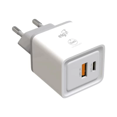 Carregador De Parede 1X Usb + Tipo-C Elg Novo