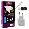 Carregador De Viagem Com 2 USB 2,4A Type-C