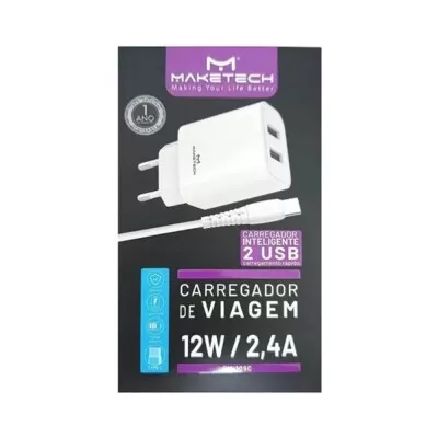 Carregador De Viagem Tipo-C 12W Cm-109C Maketech Novo