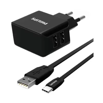 Carregador Dual Usb Fast 15,5W Philips Novo