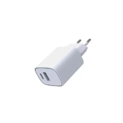 Carregador Para Celular Com Dupla Entrada Rápido 20W Branco