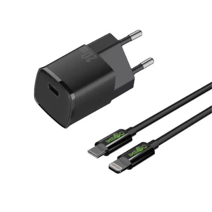 Carregador Rápido Tipo-C Para Lightning 20W Preto Ims-221PL
