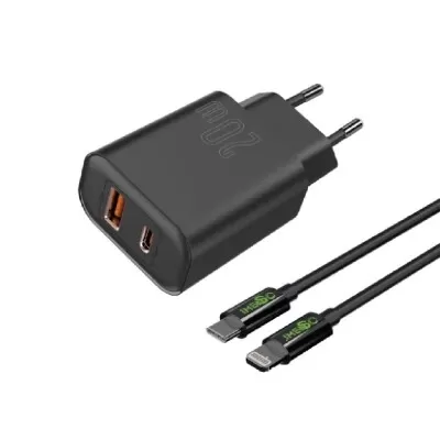 Carregador Rápido Tipo C Para Lightning 20W Preto Ims-226PL