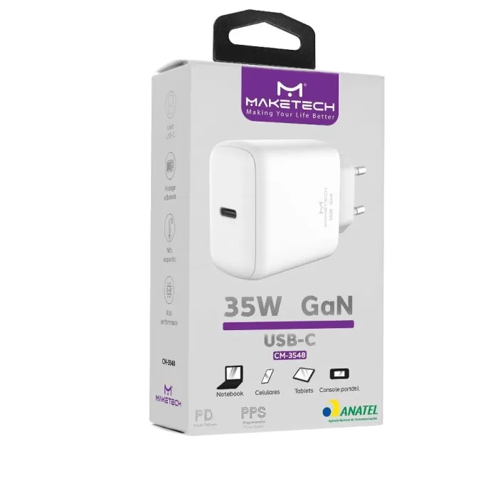 Carregador Tipo-C 35W Gan Cm-3548 Maketech Novo