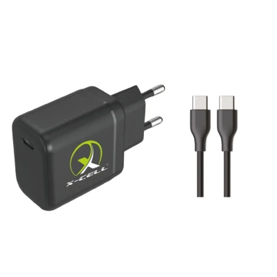 Carregador Turbo Com Cabo Tipo-C 40W Bivolt Preto X-Cell
