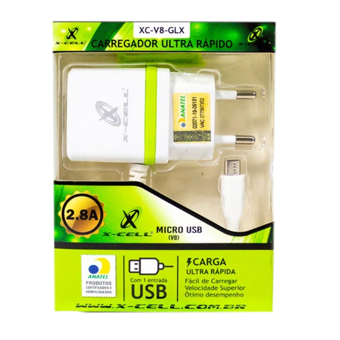 Carregador Ultra Rápido Micro Usb X-cell Novo