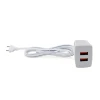 Carregador Usb Duplo A 2.4A 3 Metros Branco Bright
