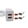 Carregador Usb Duplo A 2.4A 3 Metros Branco Bright