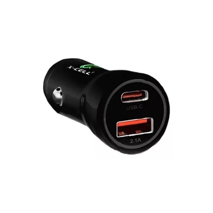 Carregador Veicular Turbo 30W Cor Preto Celular USB A/USB C