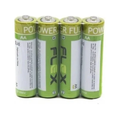 Cartela De Pilha Aa Zinco Com 4 Unidades Fx-2az Flex