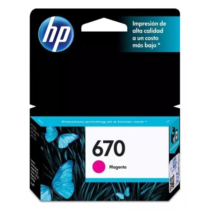 Cartucho De Tinta Compatível Hp 670 Cor Magenta Cz115AB
