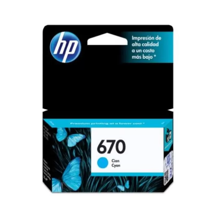 Cartucho De Tinta Para Impressora Hp 670 Ciano CZ114AL