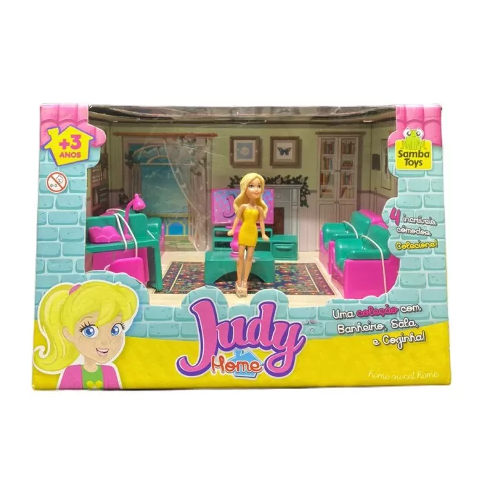 Casinha De Boneca Judy Sala Com Boneca Novo