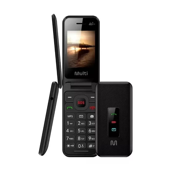 Celular Simples Flip Vita 4g Cor Preto P9227 Multi