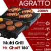 Chapa Elétrica Multi Grill Mr Cheff 2000W 220V Inox Agratto