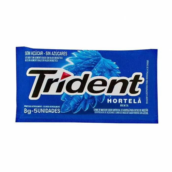 Chiclete Tridente Sabor Hortela Sem Açucar 8g