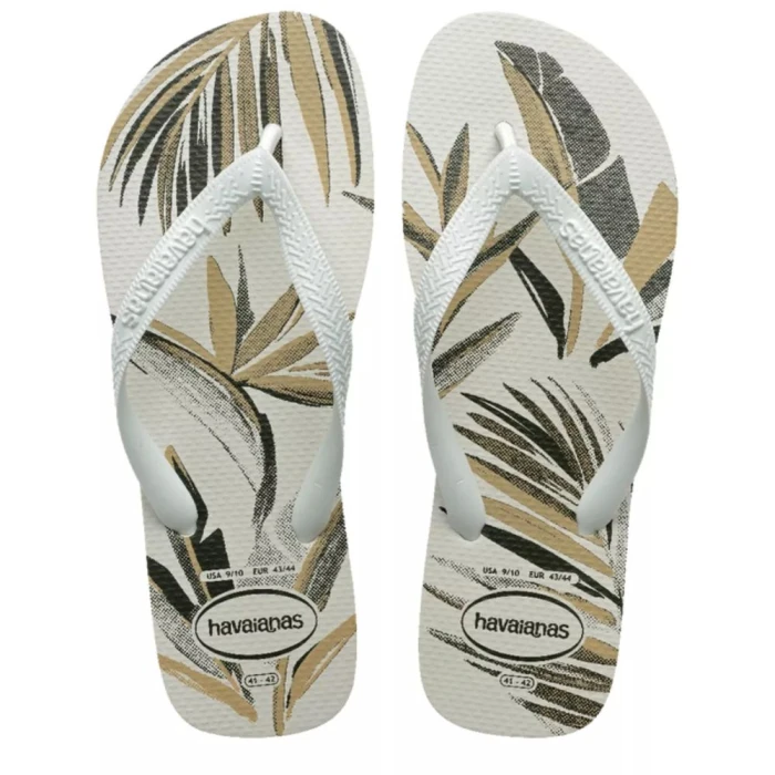 Chinelo Havaianas De Dedo Aloha Branco/Verde Olive 43/44