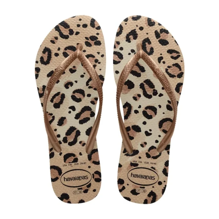 Chinelo Havaianas De Dedo Feminino Animals Bege Palha 41/42