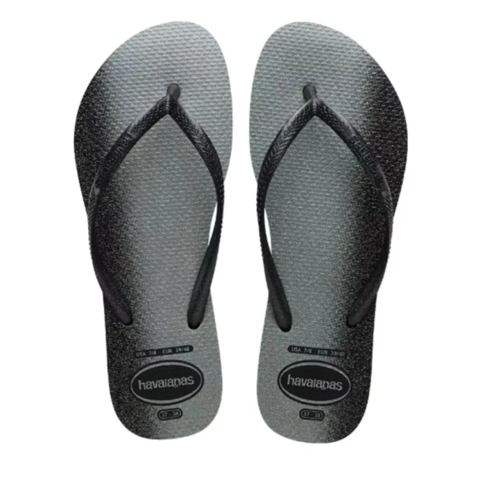 Chinelo Havaianas De Dedo Feminino Slim Gloss Preto 37/38