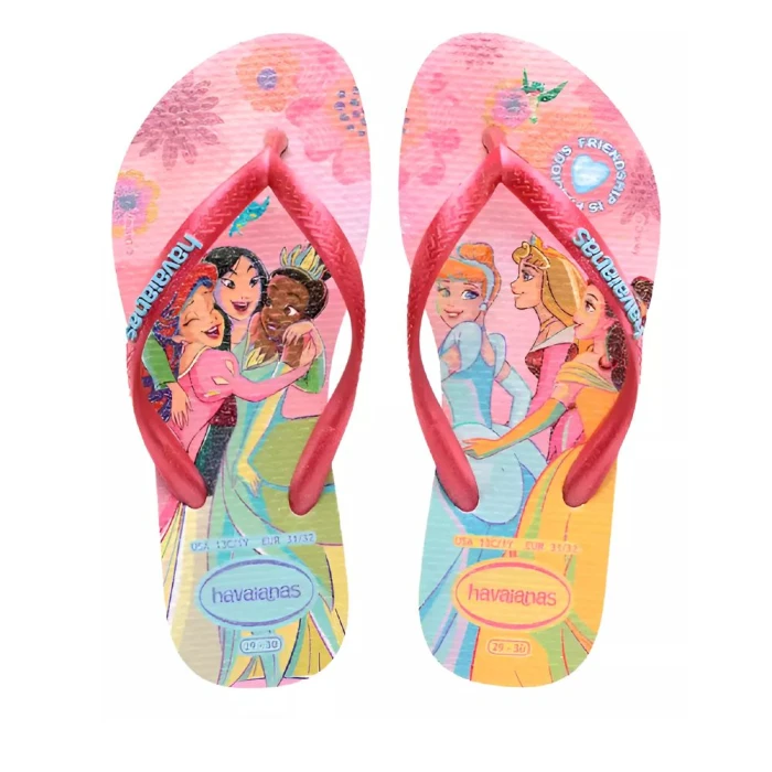 Chinelo Havaianas De Dedo Kids Slim Princess Rosa 33/34