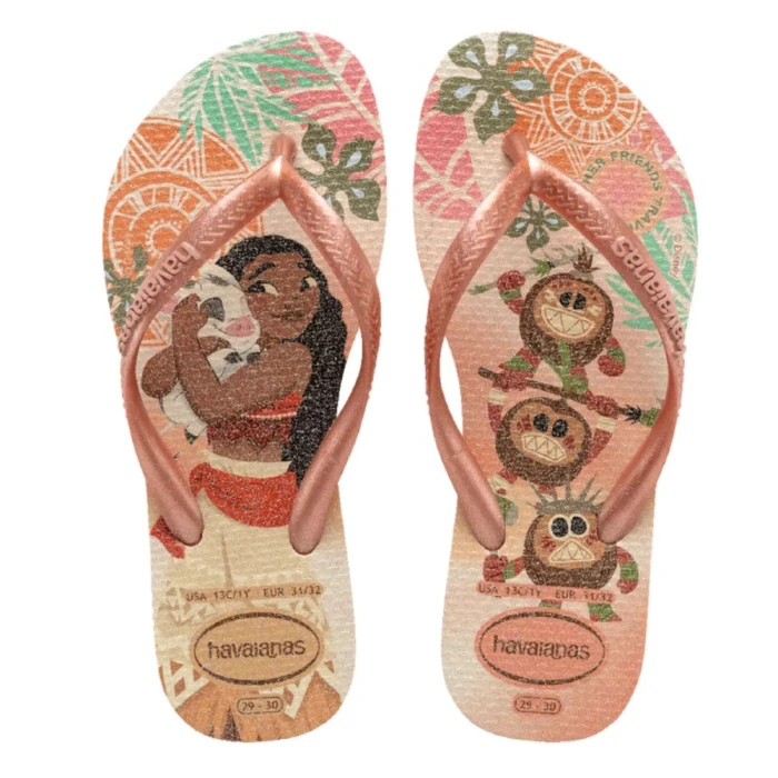 Chinelo Havaianas De Dedo Kids Slim Princess Rose 33/34