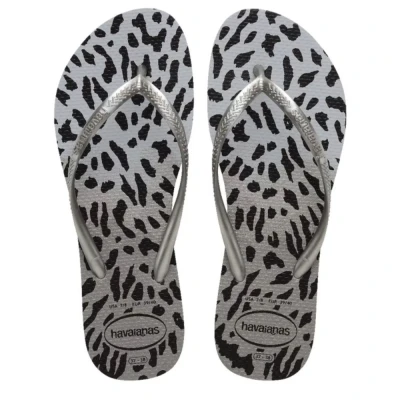 Chinelo Havaianas De Dedo Slim Animals Cor Cinza 35/36