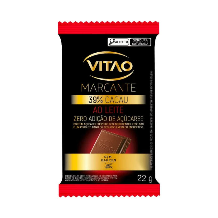 Chocolate Ao Leite 39% Cacau - Zero Açucar Vitão 22g