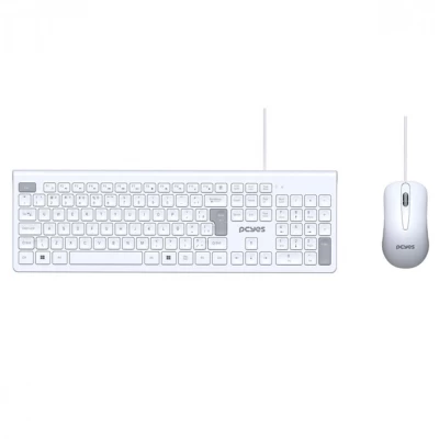 COMBO SOFT PCYES TECLADO+MOUSE BRANCO COM FIO