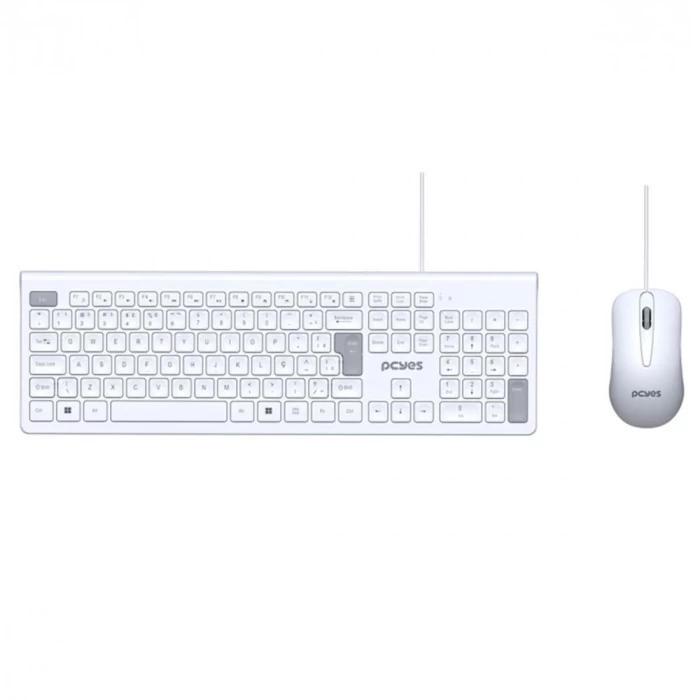 COMBO SOFT PCYES TECLADO+MOUSE BRANCO COM FIO