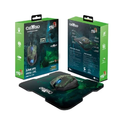 Com Mouse e Mouse Pad Gamer Elg Camuflado Novo