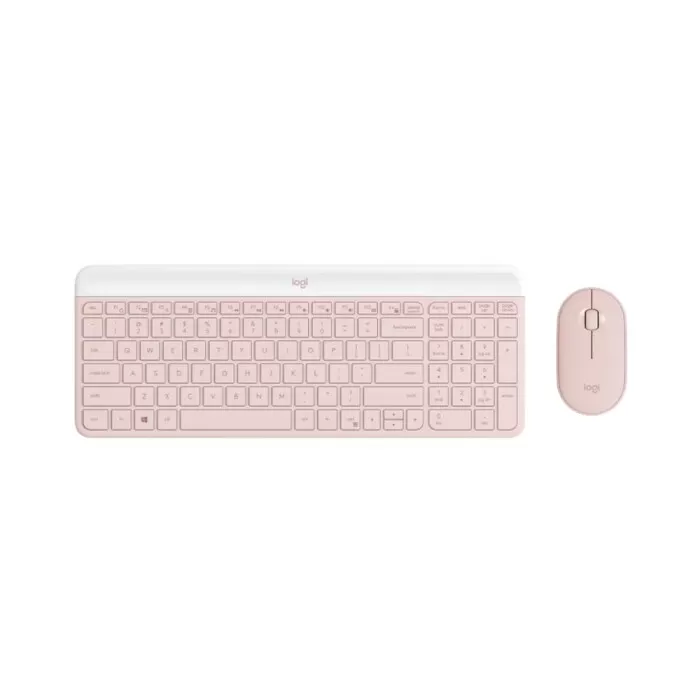 Combo Teclado E Mouse Sem Fio Rosa Mk470 Logitech Novo