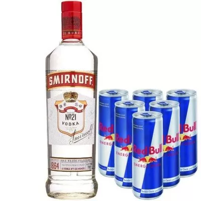 Combo Vodka Smirnoff 998ml + 6 Red Bull Lata 250ml