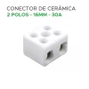 Conector Bipolar Cerâmica Para Chuveiro 2 Polos 16MM 30A