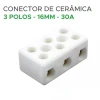 Conector Bipolar Cerâmica Para Chuveiro 3 Polos 16MM 30A