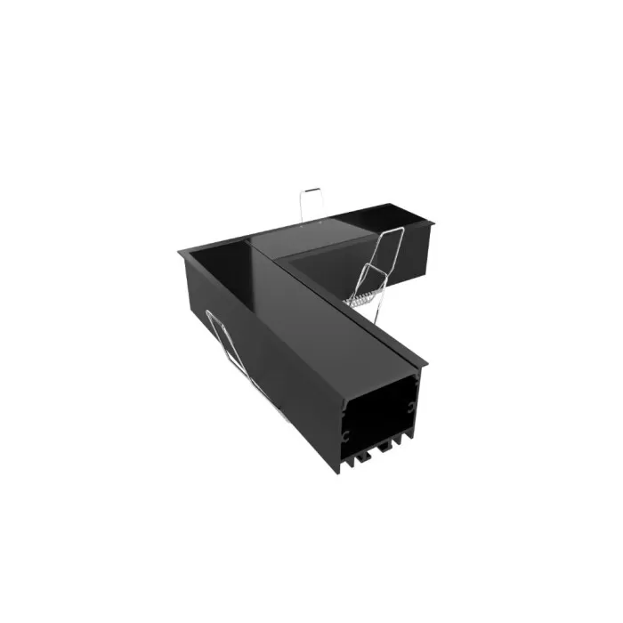 Conector Para Perfil De Embutir L Com Difusor Preto LM1299