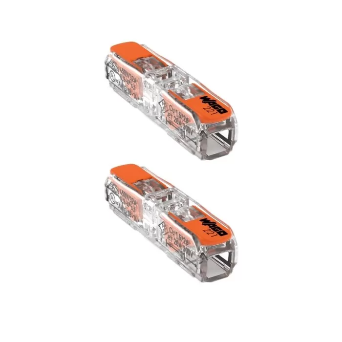 Conector Wago Em Linha 1 Fio 4Mm 32A 2 Peças Novo