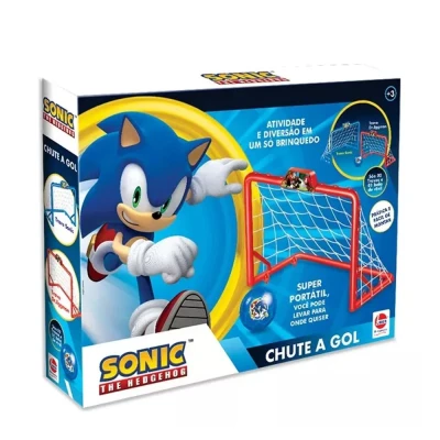 Conjunto Chute A Gol Com 2 Traves + Bola Sonic Hedgehog